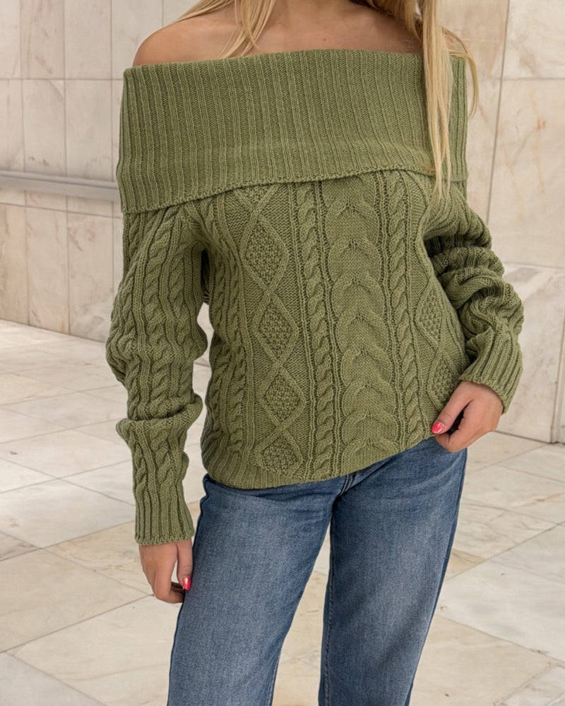 ÉNORA grüner Pullover