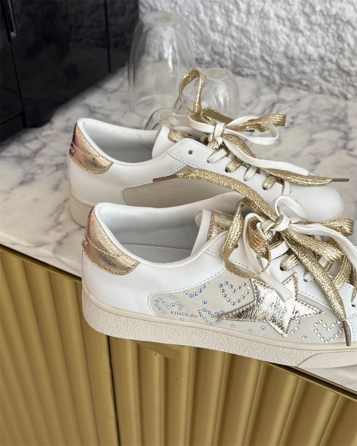 Basket pailletée cœur strass