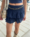 Jupe brodée FLORE navy