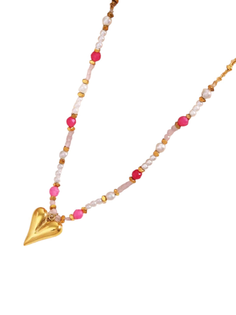 Collier HEART rose