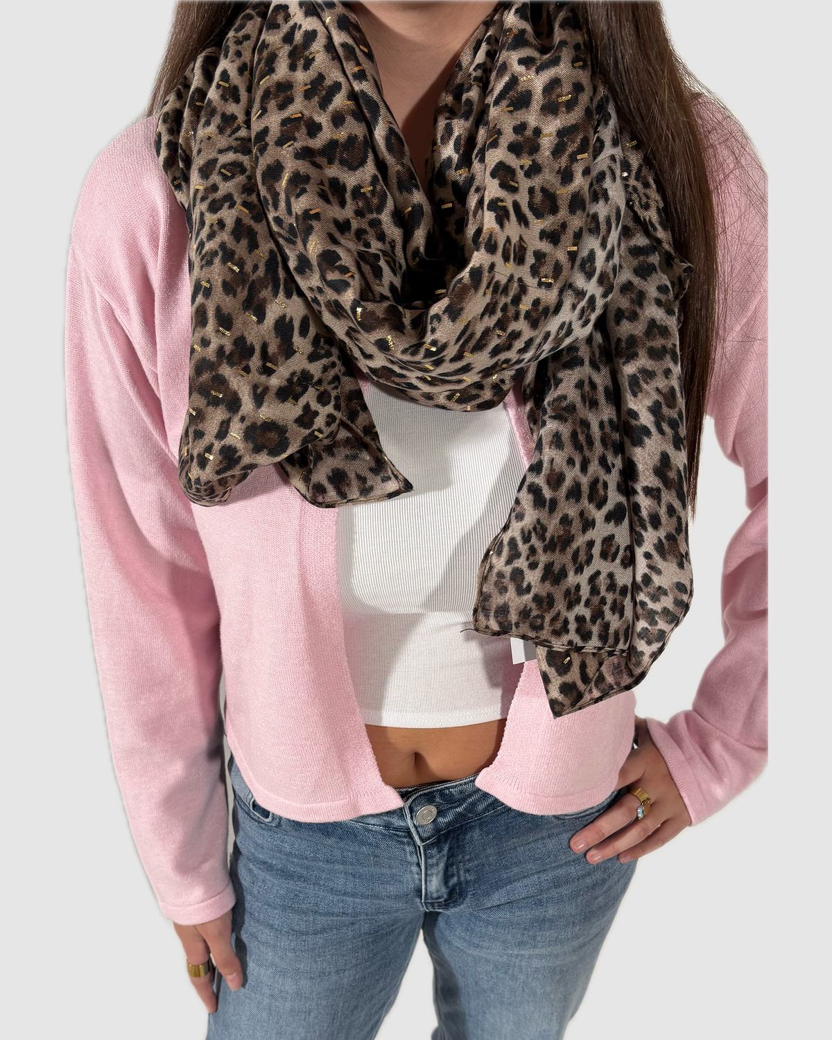 Foulard léopard lurex