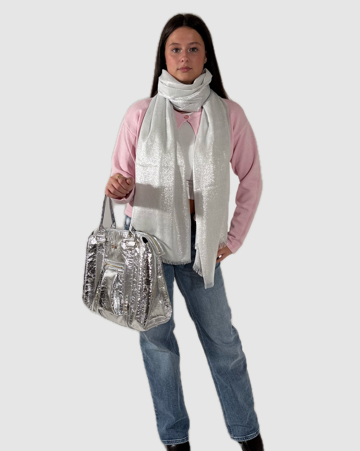 Foulard argenté paillettes