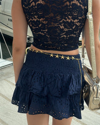 Jupe brodée FLORE navy